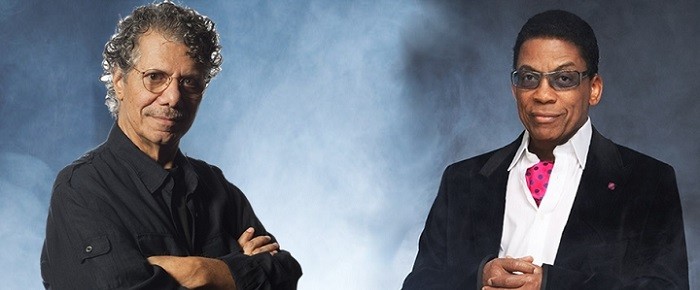Herbie Hancock samen met Chick Corea op tour