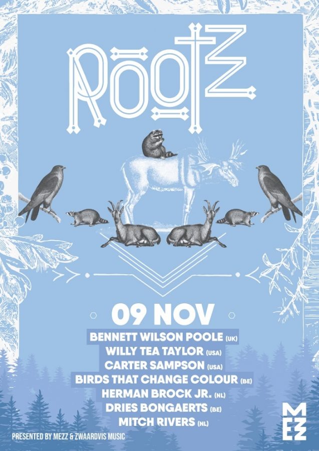 Affiche derde editie ROOTZZ festival in MEZZ met viertal nieuwe namen compleet