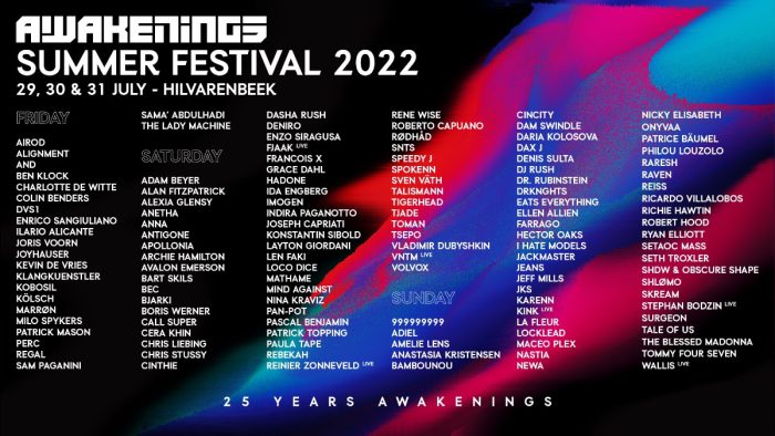 Awakenings maakt line-up van nieuw zomerfestival bekend Awakenings 2022